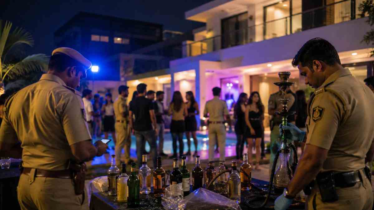engaluru CCB Busts Illegal Late-Night Party at HSR Layout Villa | Photo Credit: AI