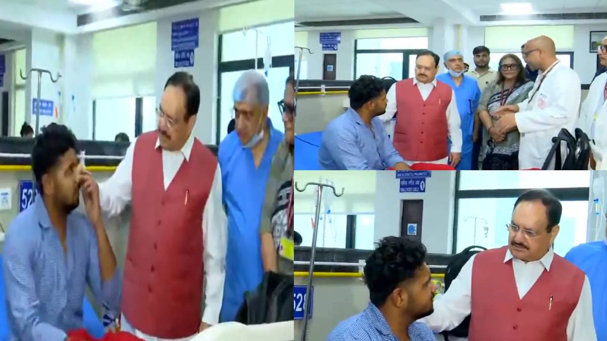 JP Nadda Visits Lady Hardinge Medical College to Meet Injured Protesters