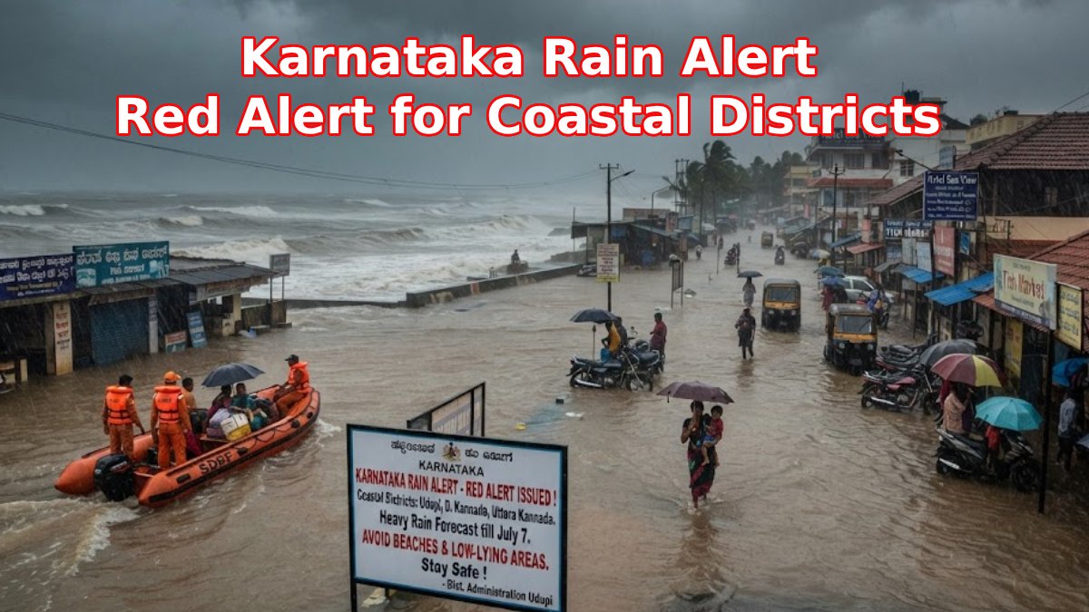 Karnataka Rain Alert: Red Alert Issued for Coastal Districts, Heavy Rain Forecast Till July 7