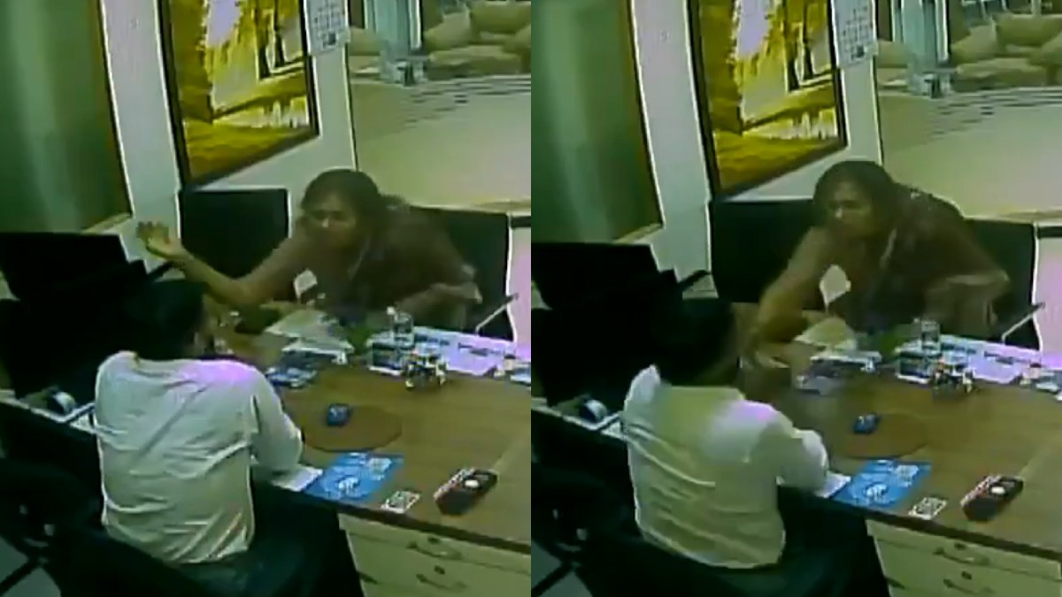 MK Alagiri’s Daughter Kayalvizhi Booked for Allegedly Slapping SBI Manager in Chennai; CCTV Footage Emerges