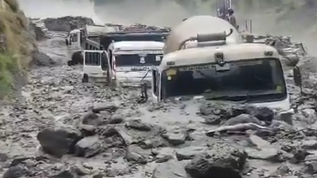 Kwar Hydroelectric Project Hit by Landslide and Flash Flood in Kishtwar | Photo Credit: https://x.com/Mohansinha