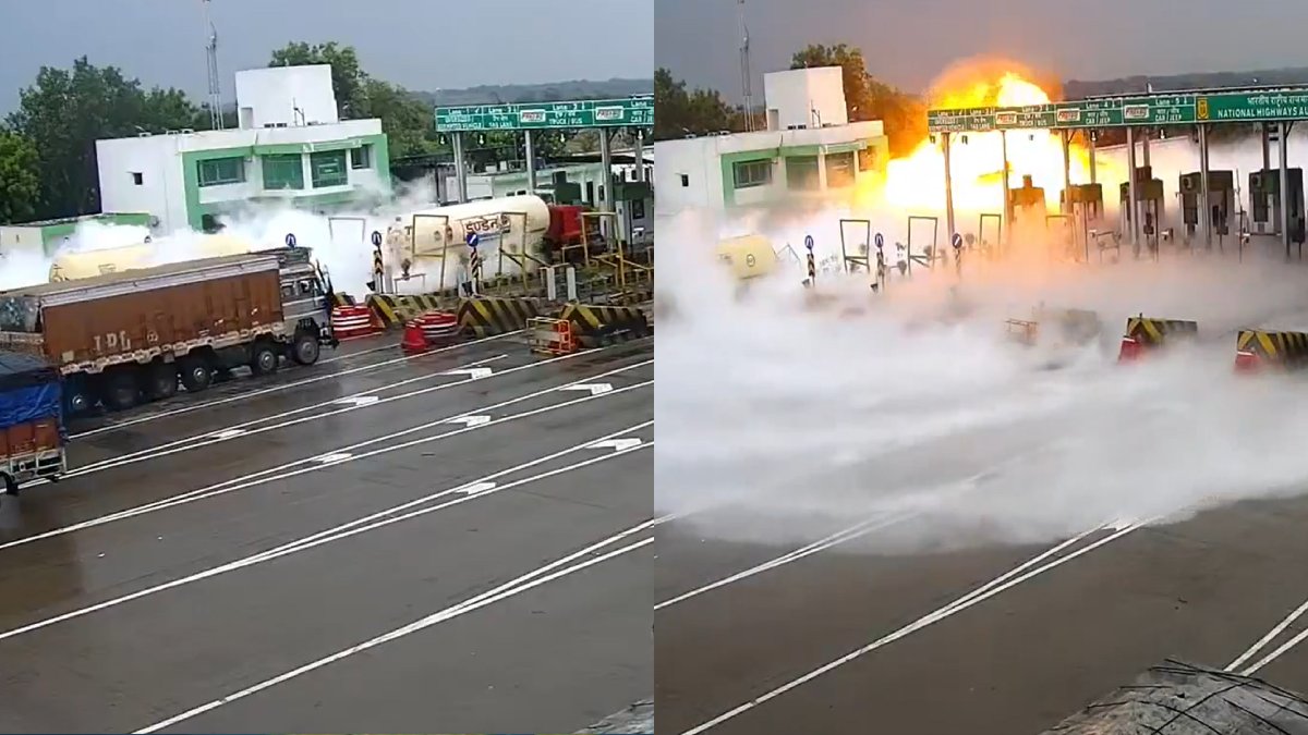Kaushambi LPG Tanker Explosion: 4 Dead After Massive Fire Near Sihori Toll Plaza
