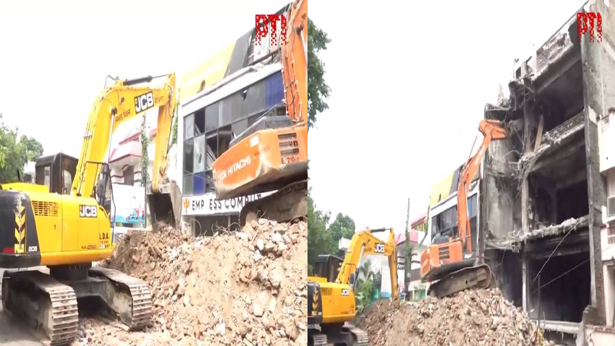 Lucknow Development Authority Begins Demolition of Aliganj Building Where June Fire Claimed 15 Lives