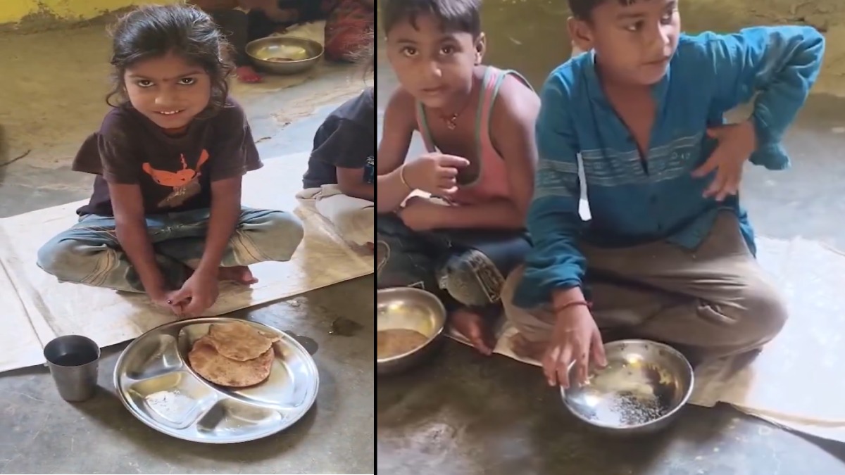 Maihar Anganwadi Food Row: Probe Ordered After Children Allegedly Served Poori with Salt | Photo Credit: https://x.com/PredatorVolk