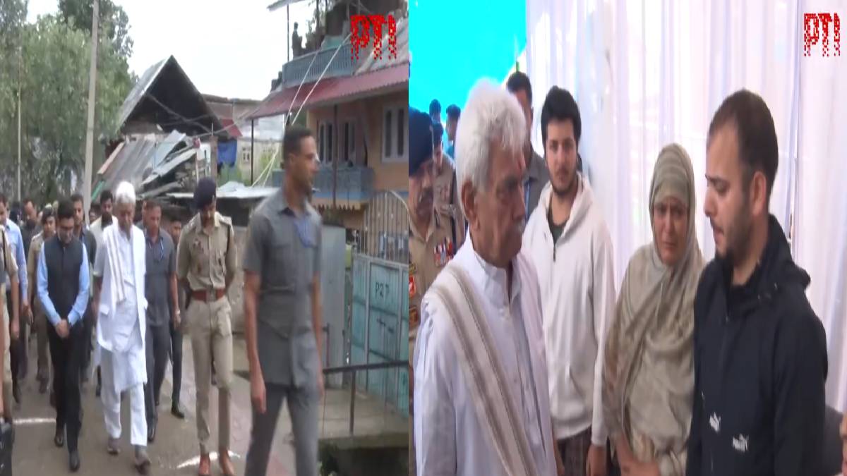 Manoj Sinha Pays Tribute to Martyr Policeman Ashiq Hussain Qureshi, Meets Bereaved Family