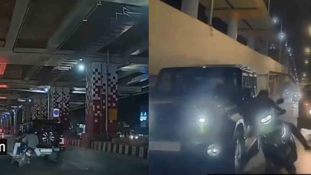 Dashcam Captures Thar SUV Hitting Two Riders Before Fleeing in Mumbai | Photo Credit: https://x.com/ravihanda