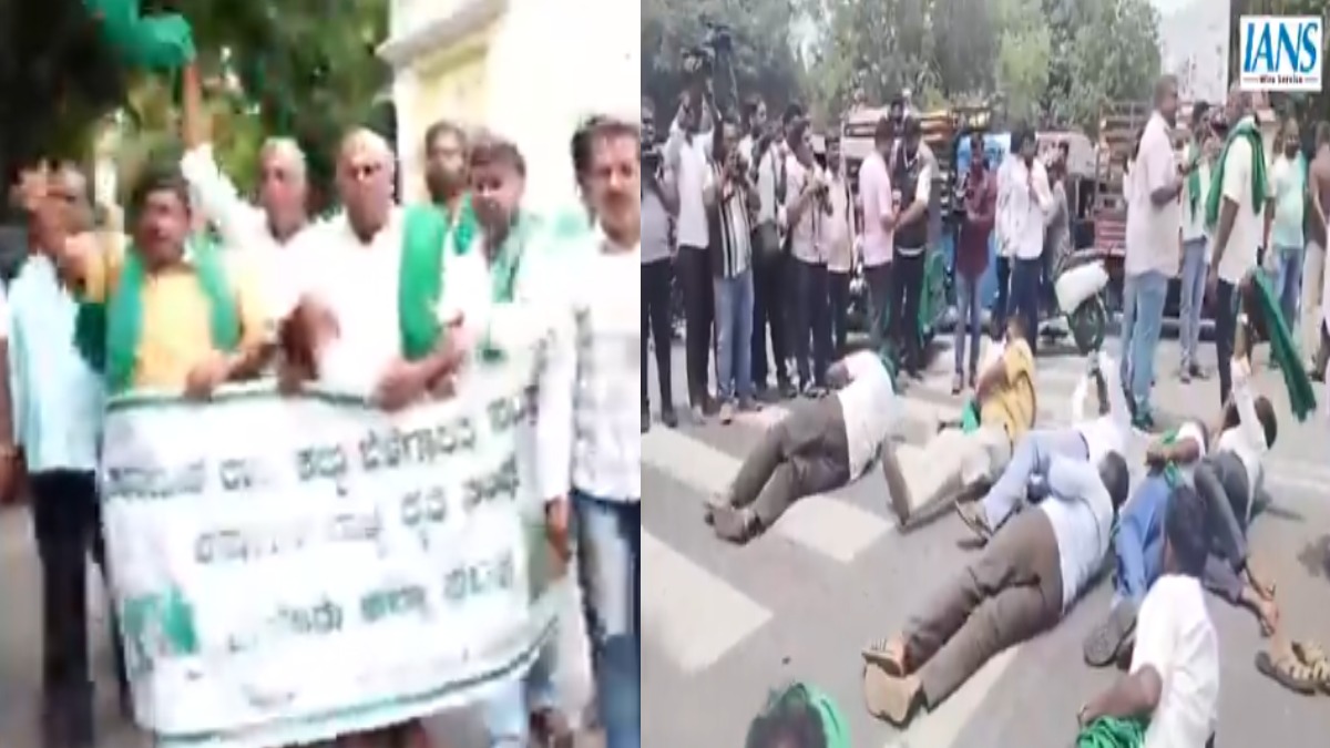 Farmers Block Roads in Mysuru Protesting Cauvery Water Release to Tamil Nadu | Photo Credit: https://x.com/ians_india