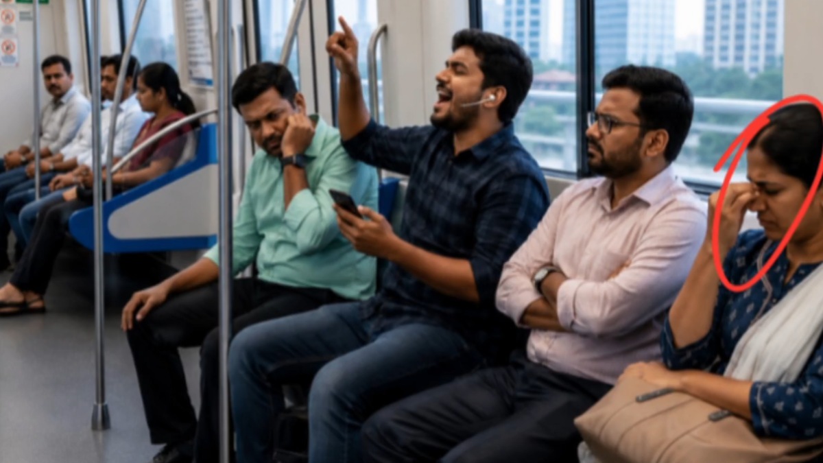 Namma Metro Introduces ₹2,500 Fine for Playing Loud Music and Reels on Speakers | Photo Credit: https://x.com/Priyaa_Purohit