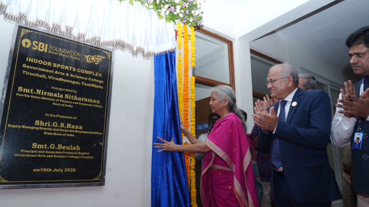 Finance Minister Nirmala Sitharaman Opens New Indoor Sports Arena in Virudhunagar College
