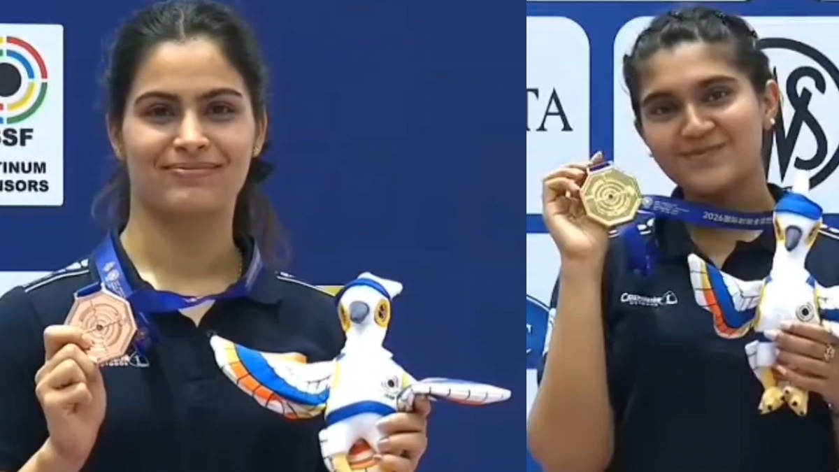 Esha Singh Wins Gold, Manu Bhaker Secures Bronze in Women's 25m Pistol at ISSF World Cup Hangzhou