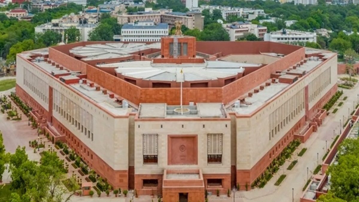 Parliament building during Lok Sabha session | Photo Credit: https://x.com/airnewsalerts