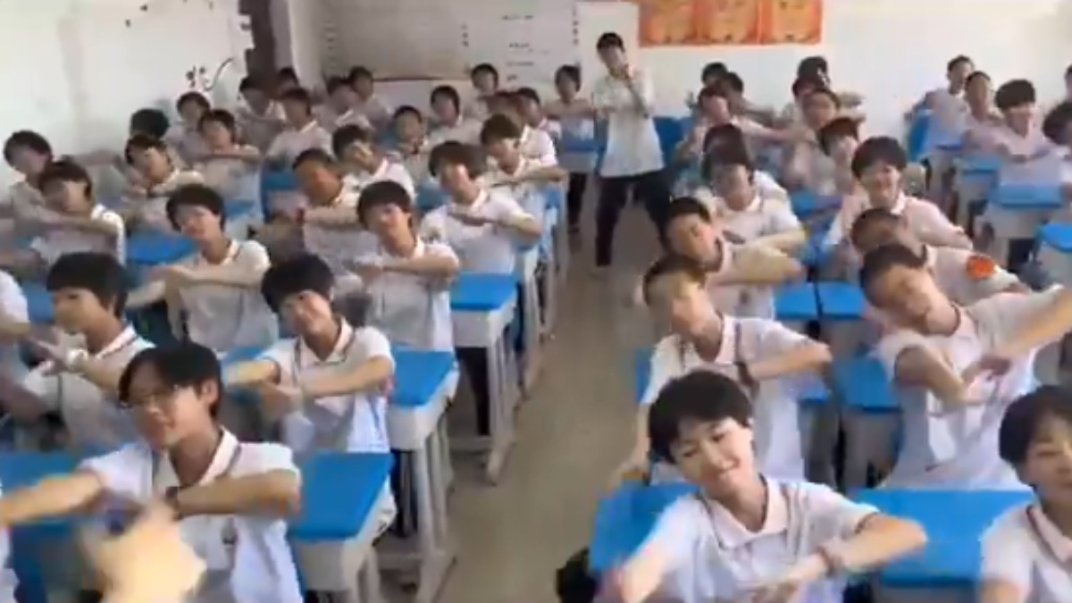 Chinese School's Morning Fitness Routine on Punjabi Song Goes Viral Worldwide