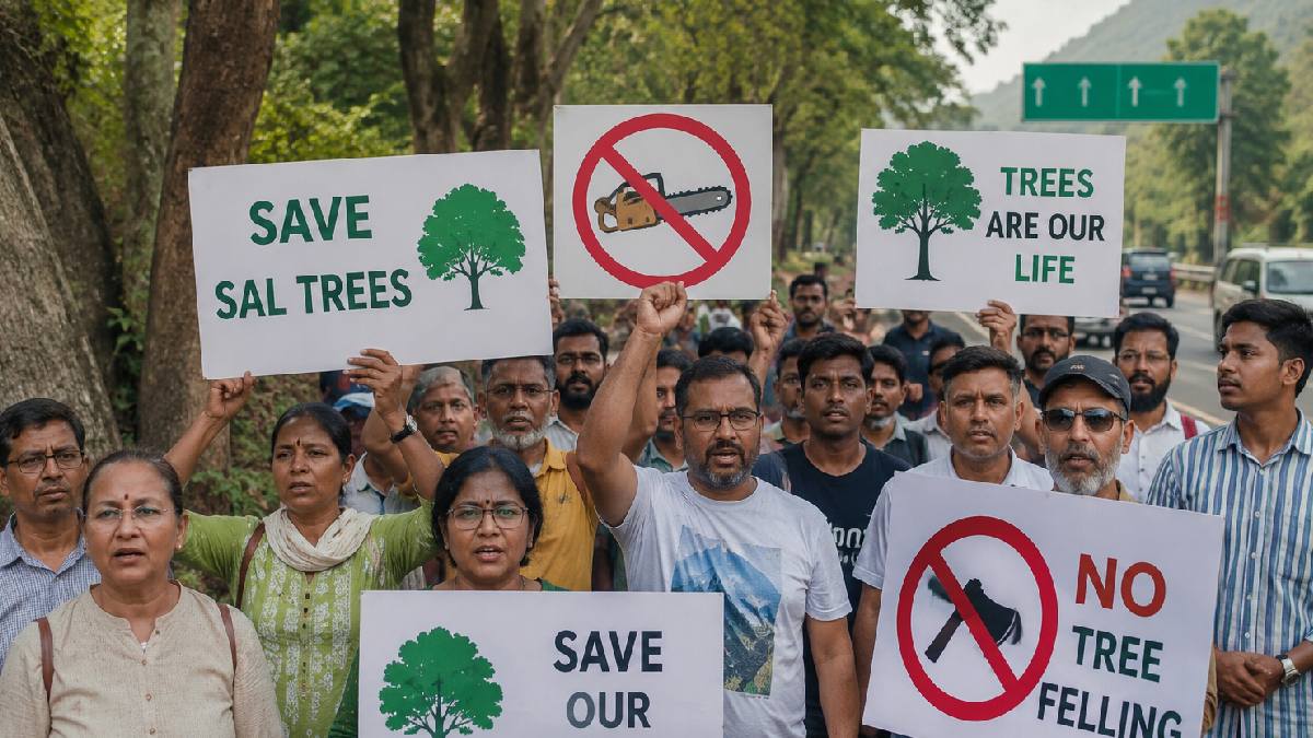 Rishikesh Residents Protest Sal Tree Felling for Dehradun-Rishikesh Highway Expansion