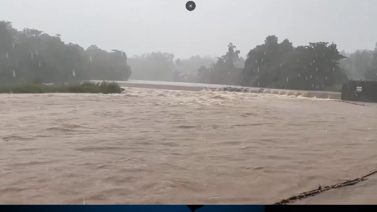 Nethravathi River Rises Near Dharmasthala After Heavy Rain in Charmadi Ghats | Photo Credit: https://x.com/ravikeerthi22