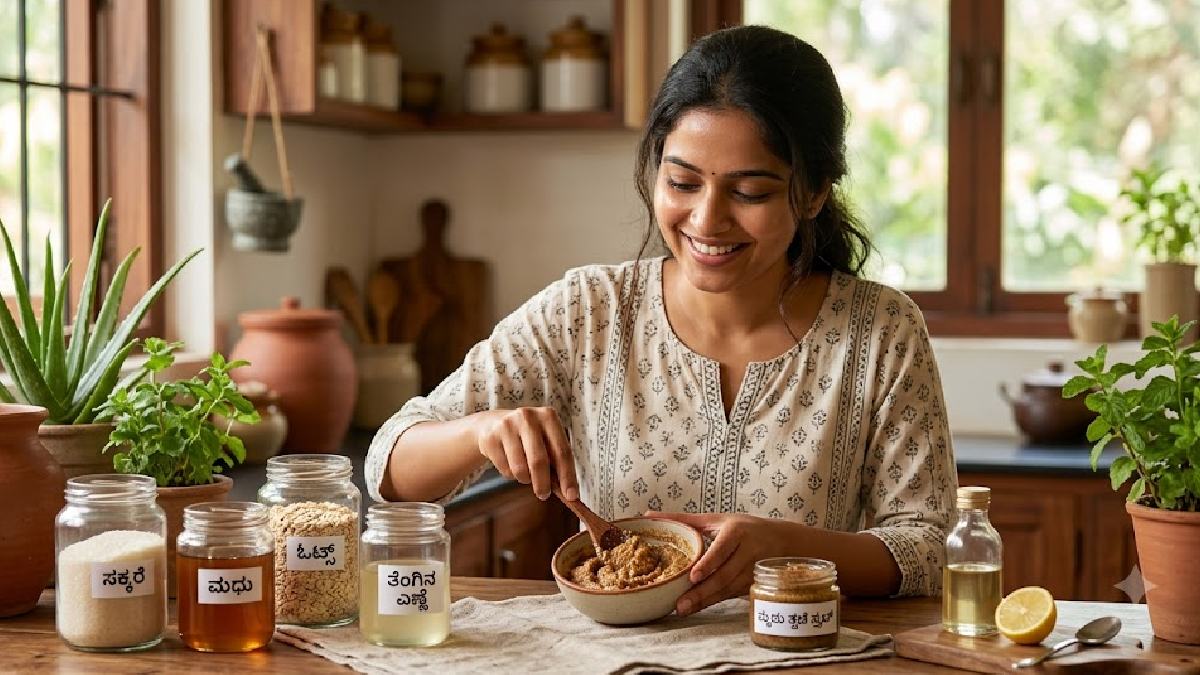ನೈಸರ್ಗಿಕ ಸ್ಕ್ರಬ್ ತಯಾರಿಕೆ | Photo Credit: AI