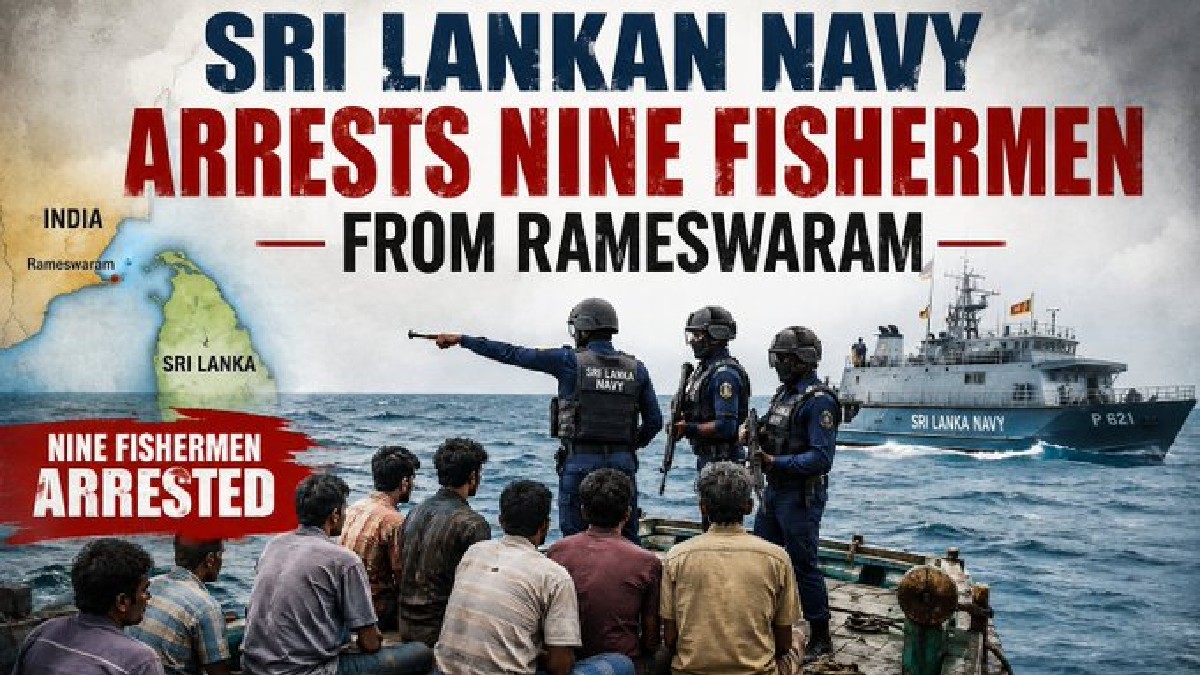 Sri Lankan Navy Arrests Nine Indian Fishermen Near Maritime Border
