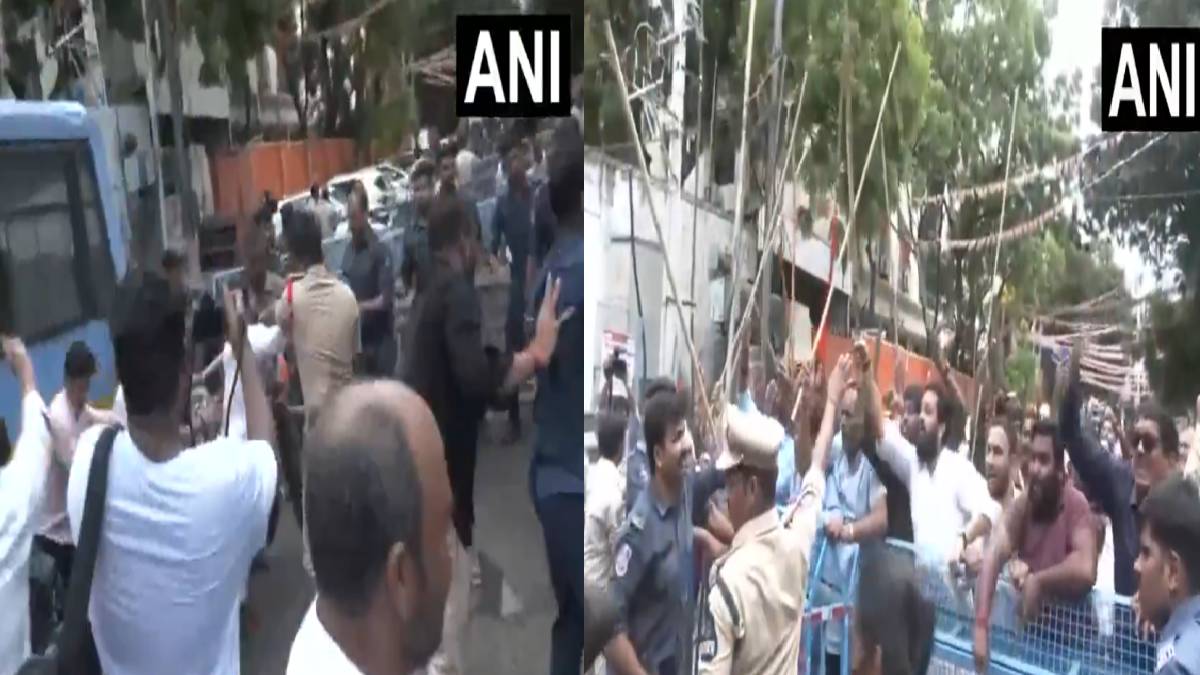 Clashes Erupt Between BJP and Congress Workers at Telangana BJP Headquarters in Hyderabad