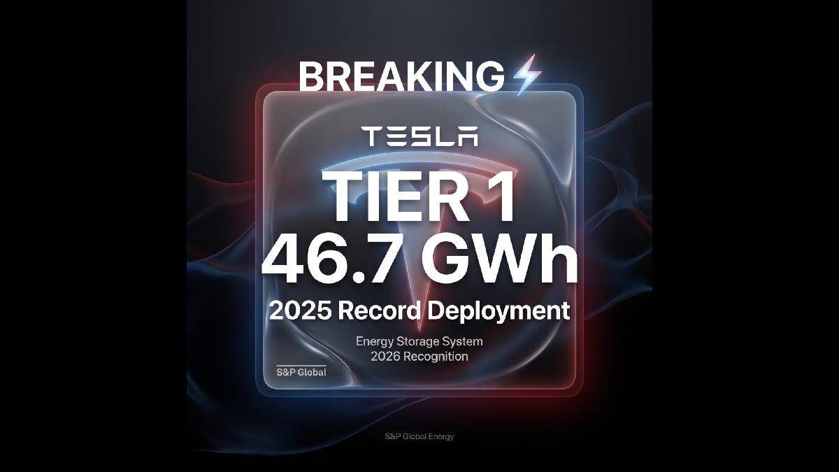Tesla Energy Named 2026 Tier 1 Energy Storage System Supplier by S&P Global