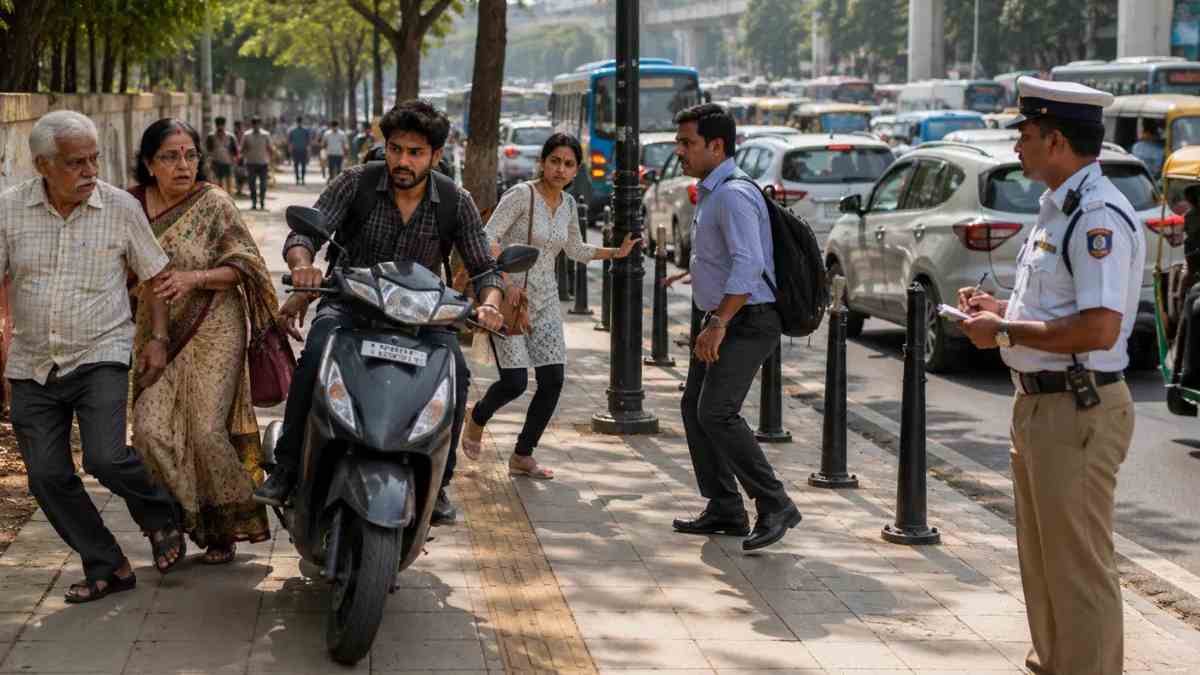 Bengaluru May Impose ₹5,000 Fine for Riding Bikes on Footpaths