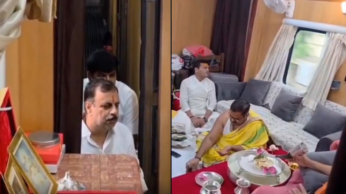 Puja Inside Train Goes Viral After ‘Honeymoon Coach’ Row; Railways Issues Clarification on Luxury Saloon Car