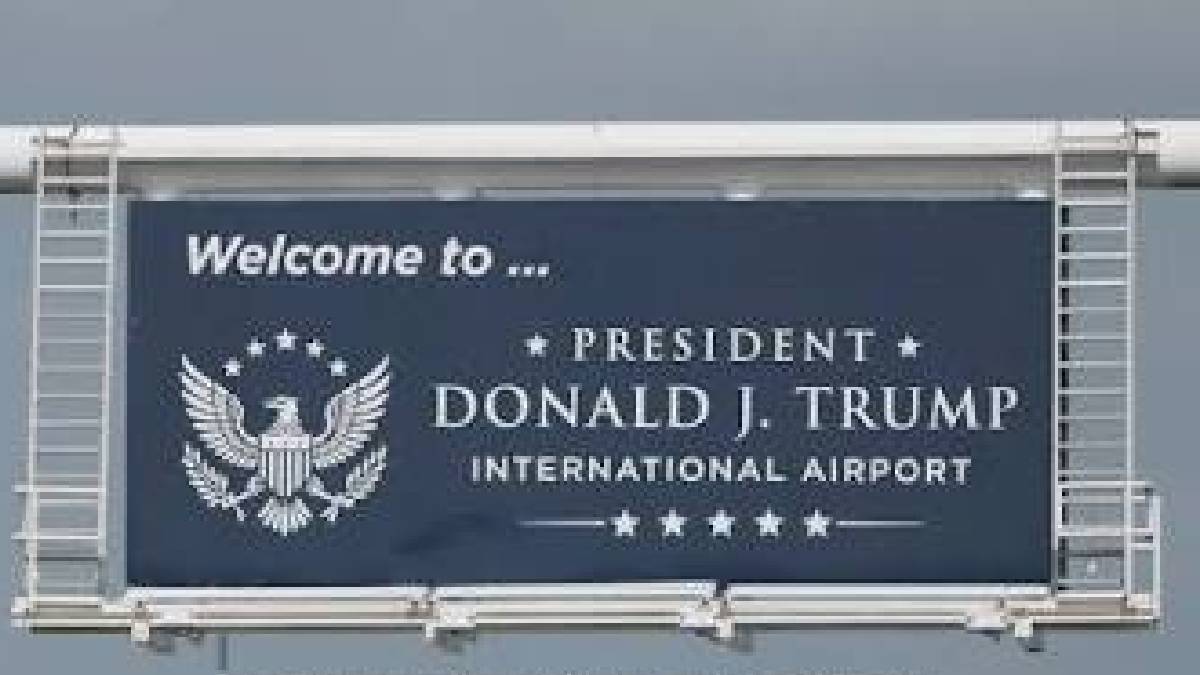 Entrance sign of President Donald J. Trump International Airport in Palm Beach | Photo Credit: https://www.instagram.com