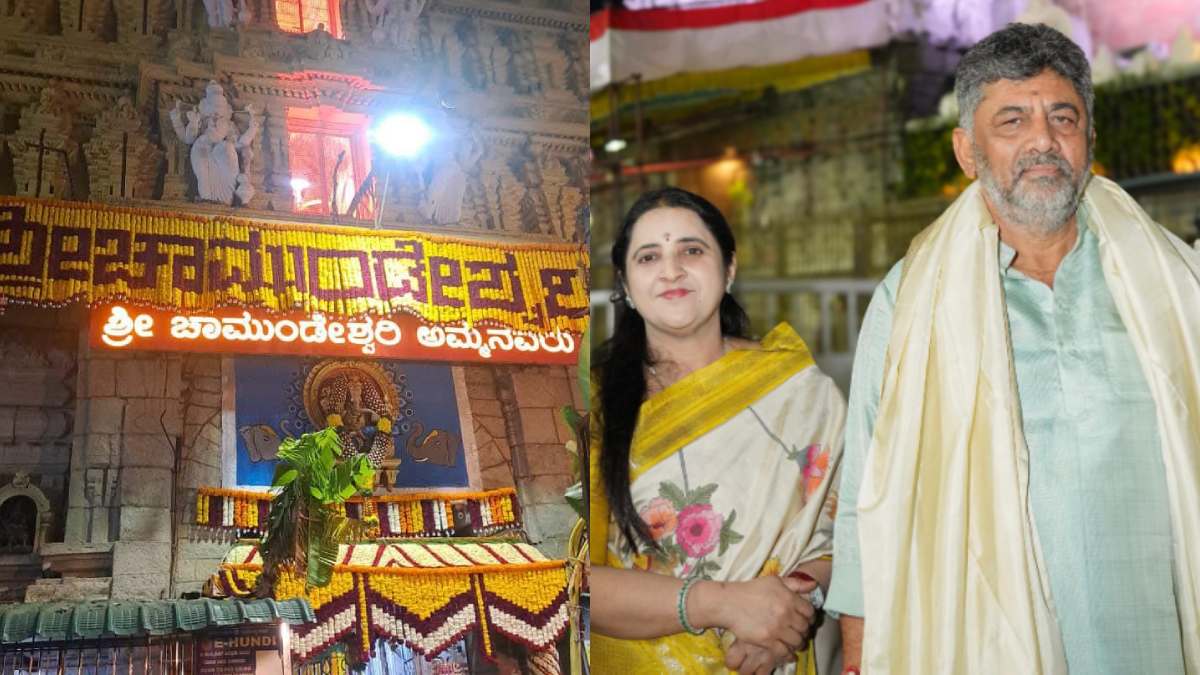 ನಾಡದೇವತೆ ಸನ್ನಿಧಿಯಲ್ಲಿ ಸಿಎಂ ಪತ್ನಿ ಭಕ್ತಿ - ಚಾಮುಂಡಿ ಬೆಟ್ಟದಲ್ಲಿ ವಿಶೇಷ ರೇಷ್ಮೆ ಸೀರೆ ಹರಕೆ ತೀರಿಸಿದ ಉಷಾ ಶಿವಕುಮಾರ್!!