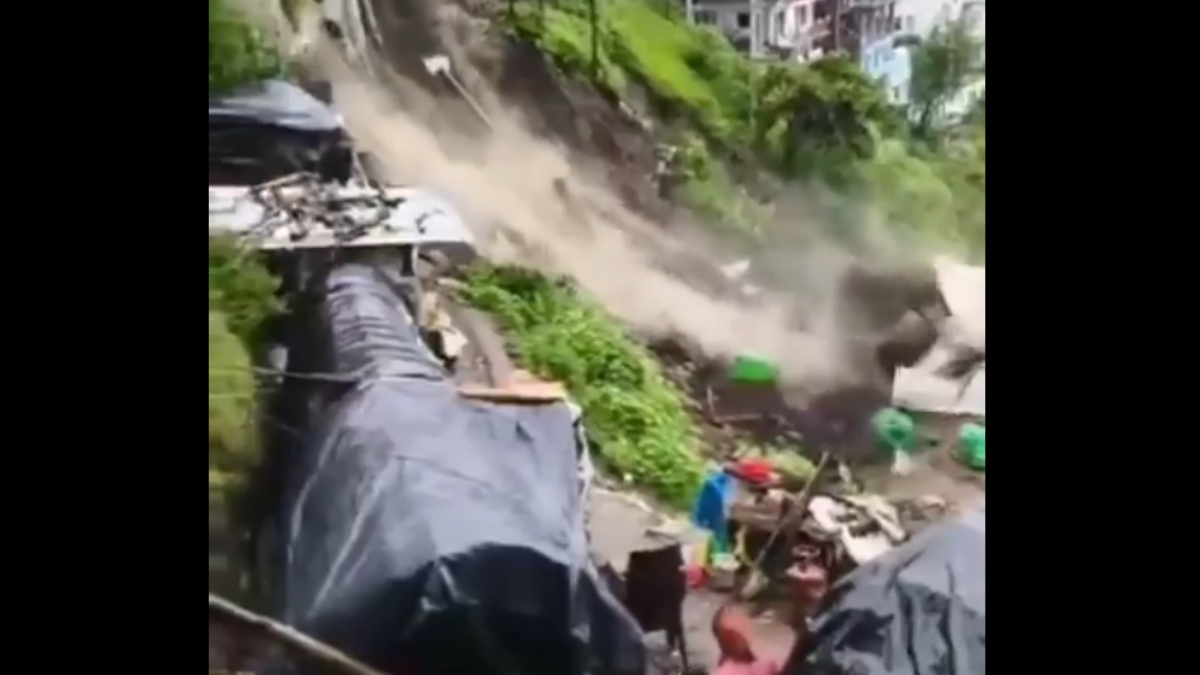 Uttarakhand Rains: Hotel Portion and House Collapse in Tehri, Dramatic Video Goes Viral
