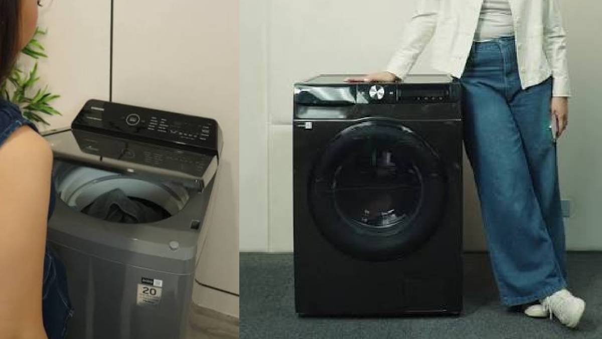 Person checking dirty clothes inside a modern washing machine while troubleshooting laundry cleaning issues reference image | Photo Credit: https://www.facebook.com
