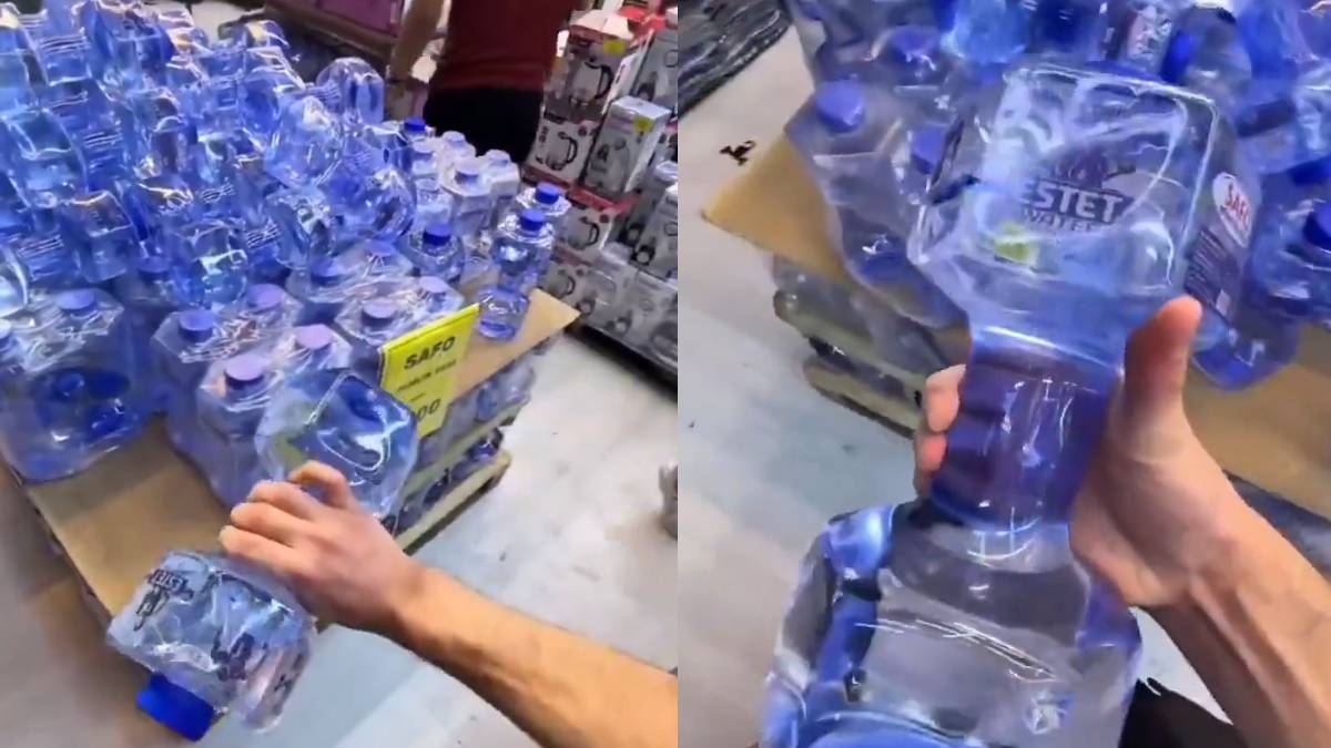Uzbekistan Water Brand Launches Dumbbell-Shaped Bottles | Photo Credit: https://x.com/Rainmaker1973