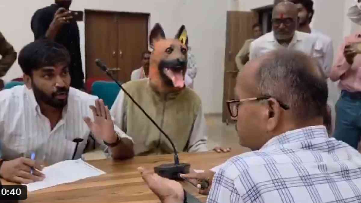 Madhya Pradesh: Terrified by Stray Dogs, Man Reaches Collector’s Office Dressed as a Dog