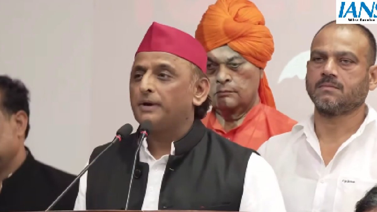 Akhilesh Yadav addresses media before UP Legislature Monsoon Session | Photo Credit: https://x.com/ians_india