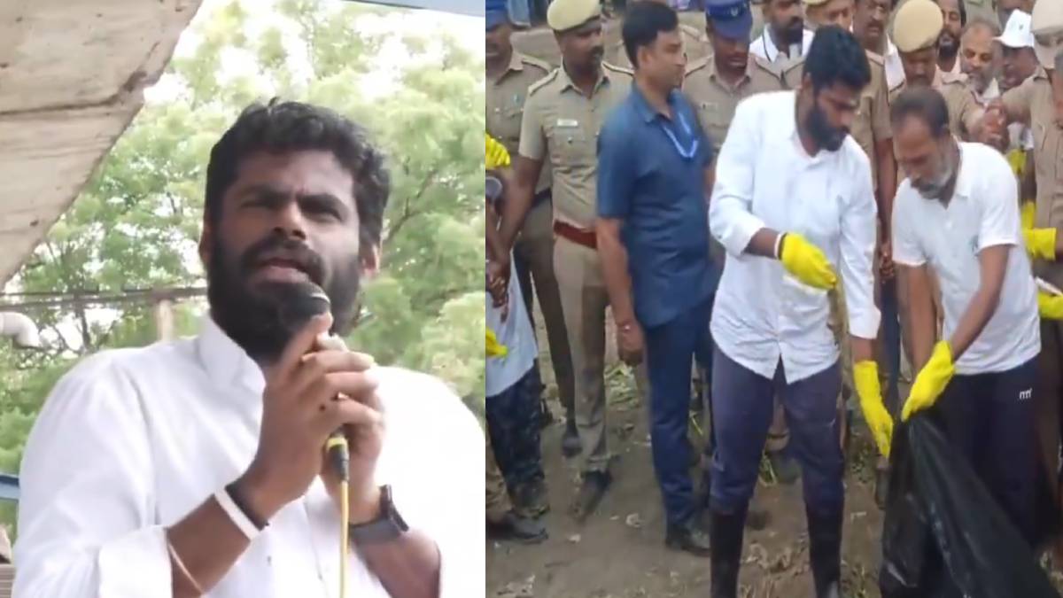 Annamalai Joins Vaigai River Clean-Up Drive in Madurai | Photo Credit: https://x.com/NewsAlgebraIND