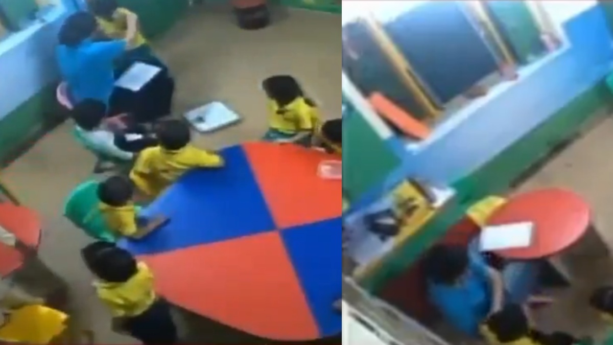 Delhi Playschool Case: CCTV Shows 3-Year-Old Allegedly Being Assaulted