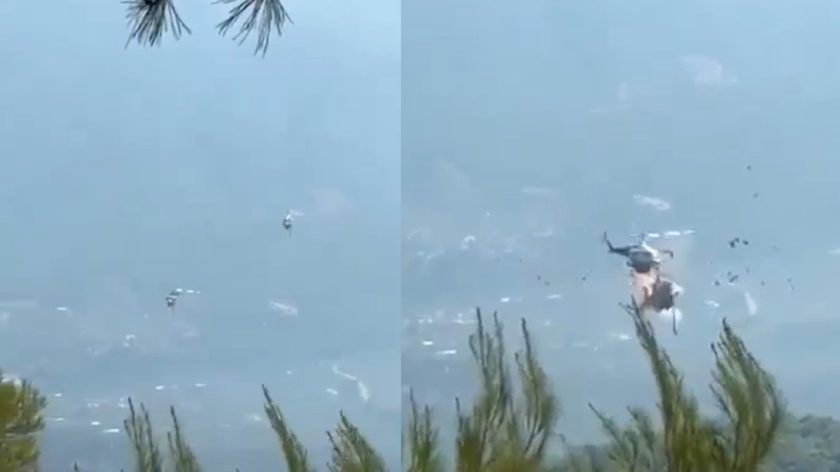 Two Firefighting Helicopters Collide Near Athens Wildfire | Photo Credit: https://x.com/fl360aero