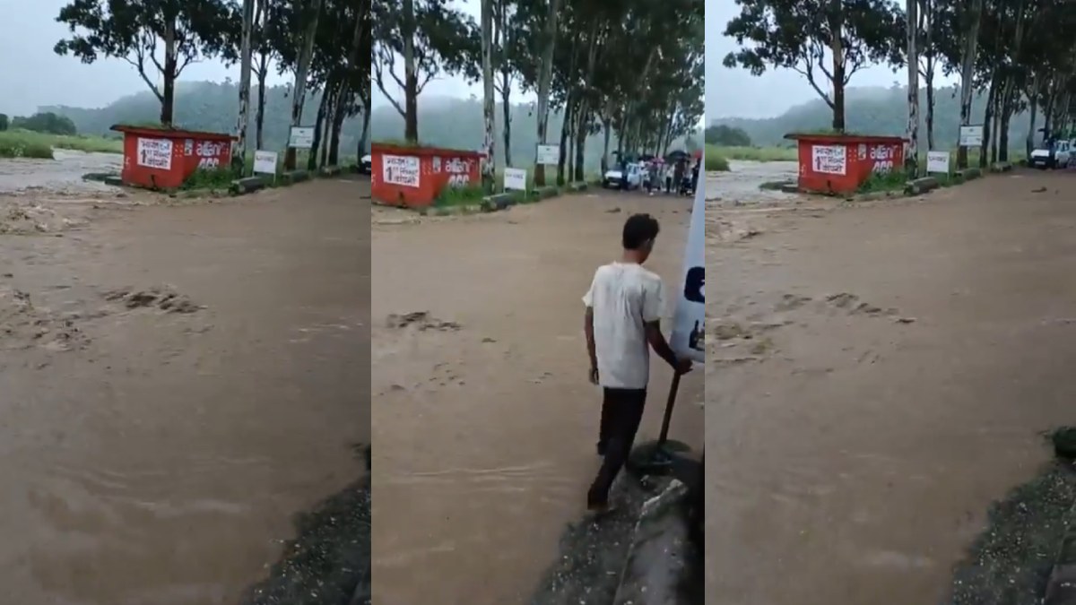 Himachal Pradesh Lashed by Heavy Rainfall; Overflowing Nakki Khadd Disrupts Movement in Jaswan Pragpur