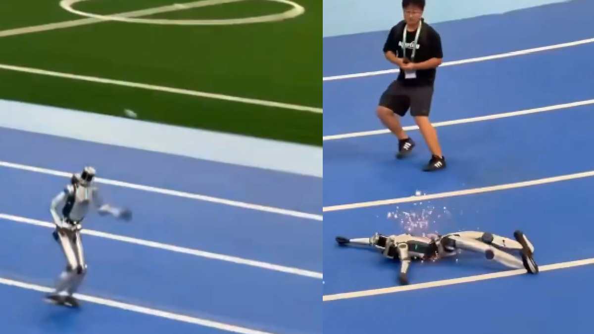 Robot Olympics Goes Wrong: Humanoid Robot Breaks Apart in High-Speed Crash