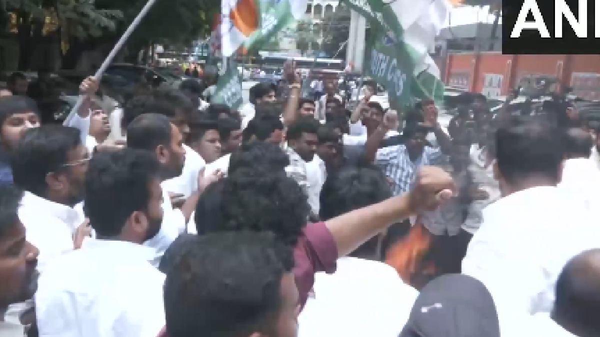 Youth Congress Takes Protest to BJP Office in Hyderabad, Seeks Amit Shah’s Exit