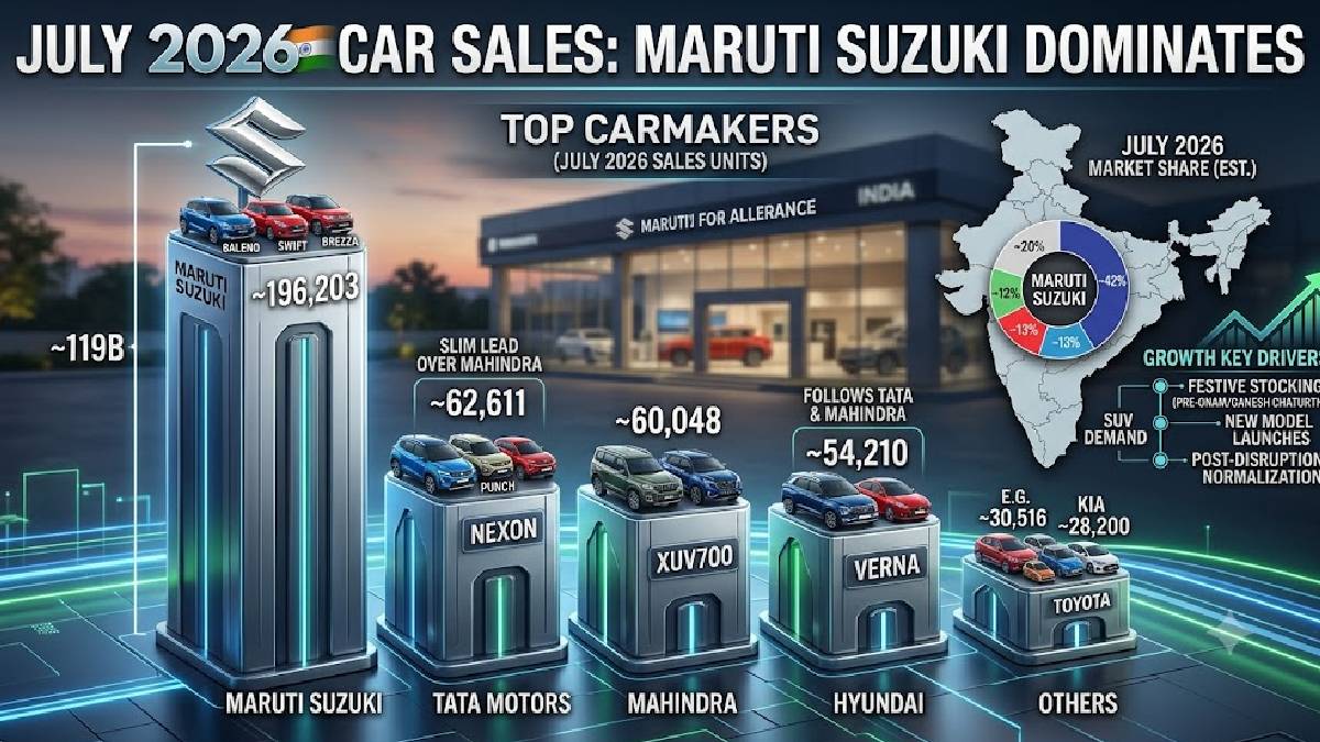 India’s Top Carmakers by July 2026 Sales: Maruti Leads | Photo Credit: AI Image