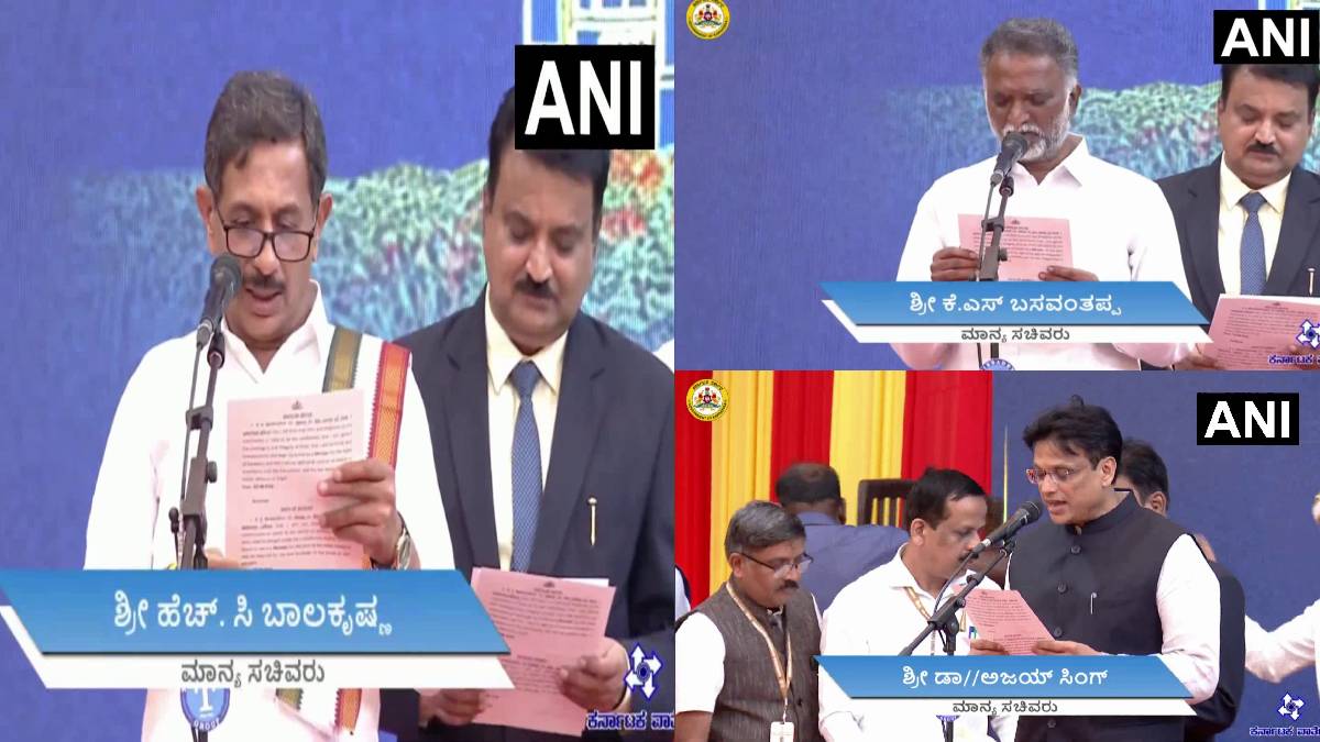 20 Congress Leaders Inducted Into D.K. Shivakumar-Led Karnataka Government | Photo Credit: https://x.com/ANI / DIPR