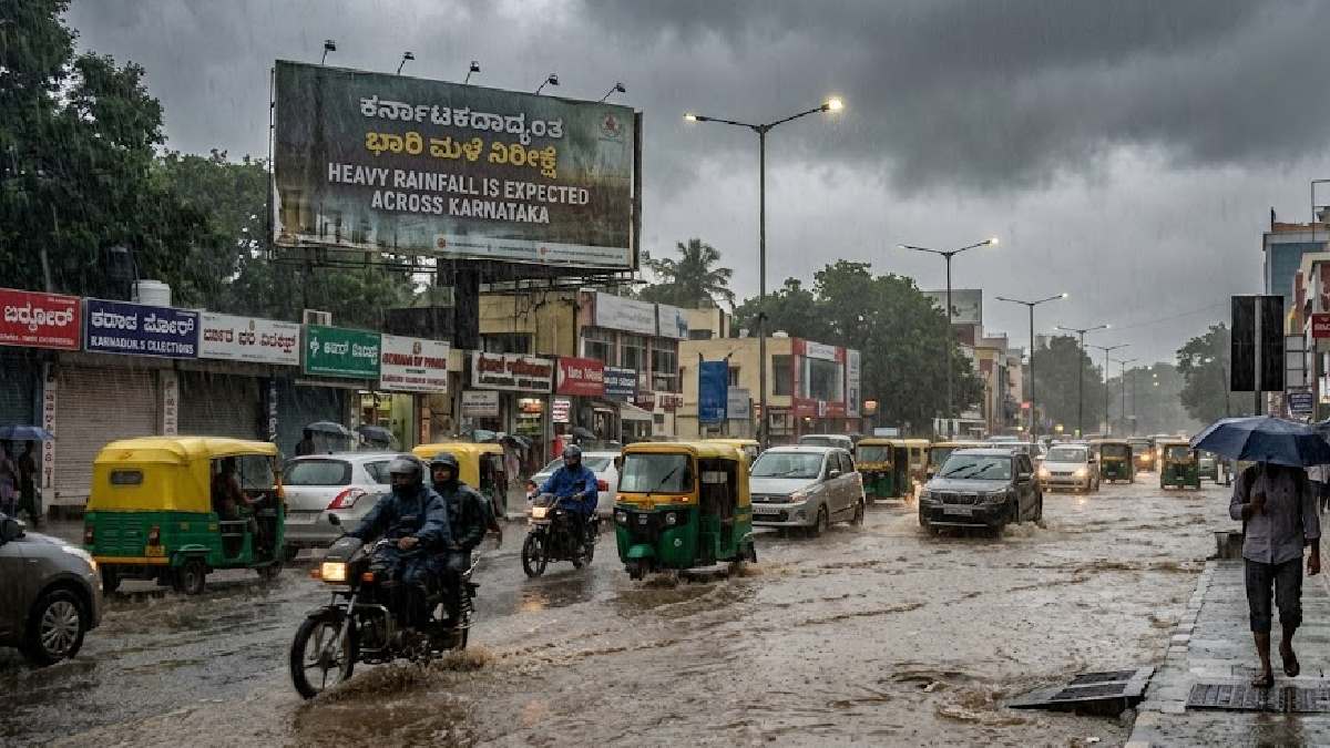 ಕರ್ನಾಟಕ ಮಳೆ, ಐಎಂಡಿ ಎಚ್ಚರಿಕೆ | Photo Credit: AI