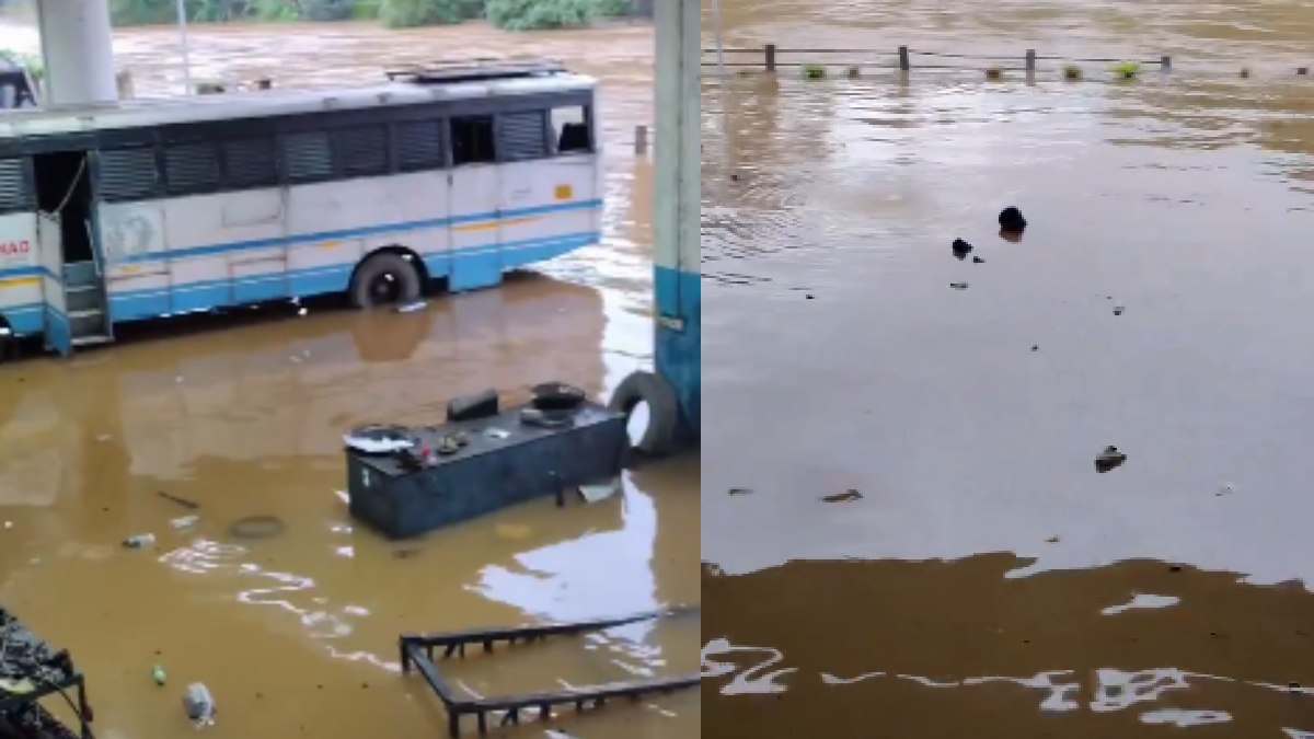 Flooded government bus stand in Kerala | Photo Credit: https://x.com/FalconUpdatesHQ
