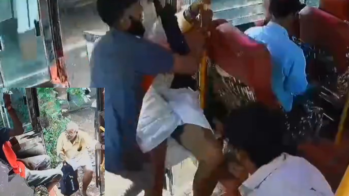 ವೃದ್ಧ ಪ್ರಯಾಣಿಕ ಬಿದ್ದುಹೋಗುವುದನ್ನು ತಪ್ಪಿಸಿದ ಬಸ್ ಕ್ಲೀನರ್ - ಸಮಯಪ್ರಜ್ಞೆಗೆ ಭಾರಿ ಮೆಚ್ಚುಗೆ!!