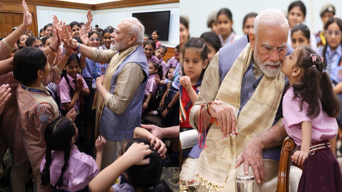 Modi Celebrates Raksha Bandhan with Schoolchildren at Residence, Shares Festive Moments