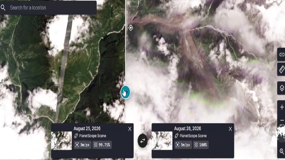 Satellite Images Reveal Glacier-Linked Flood Triggered by Snow-Rock Landslide Near Nepal-China Border
