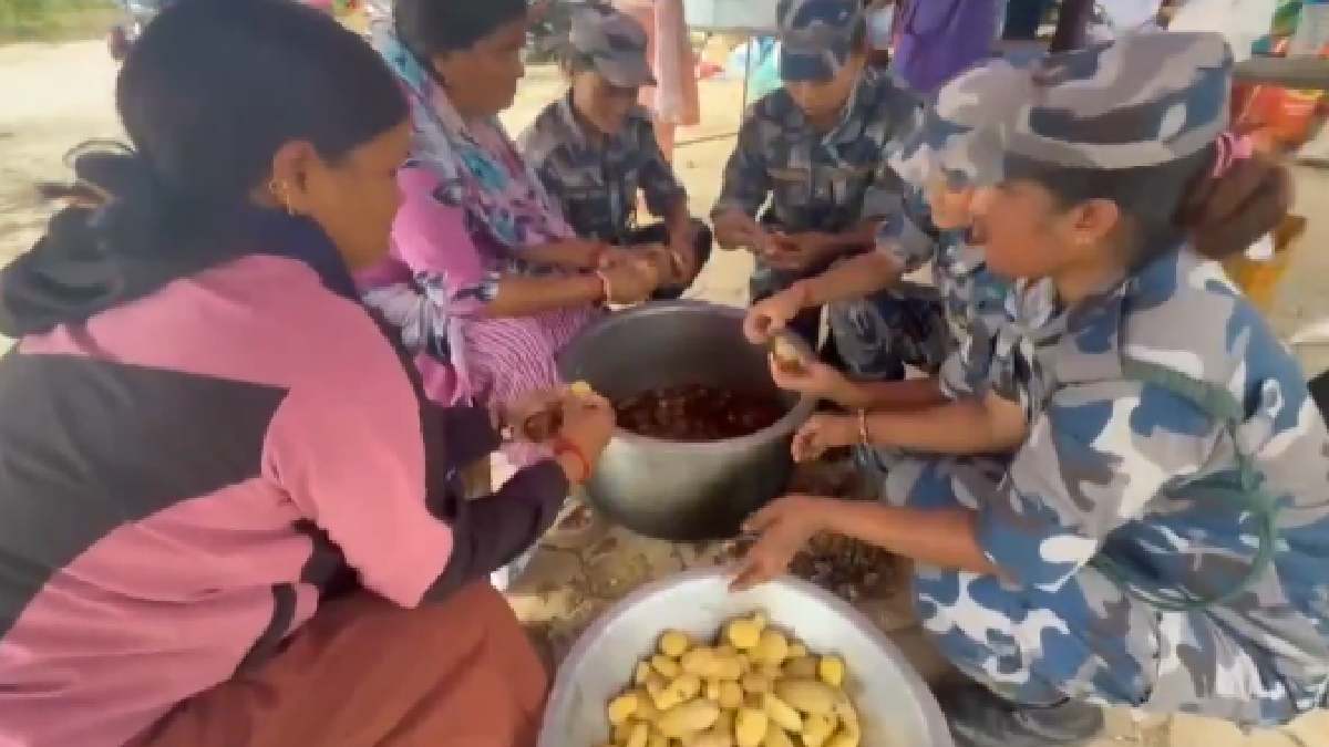 Beyond Uniforms: Nepal Army Women Step Up to Feed Flood-Hit Families in Kathmandu