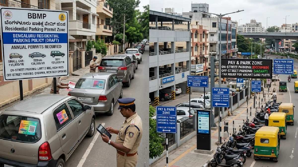 ಬೆಂಗಳೂರು ಹೊಸ ಪಾರ್ಕಿಂಗ್ ನಿಯಮ | Photo Credit: AI