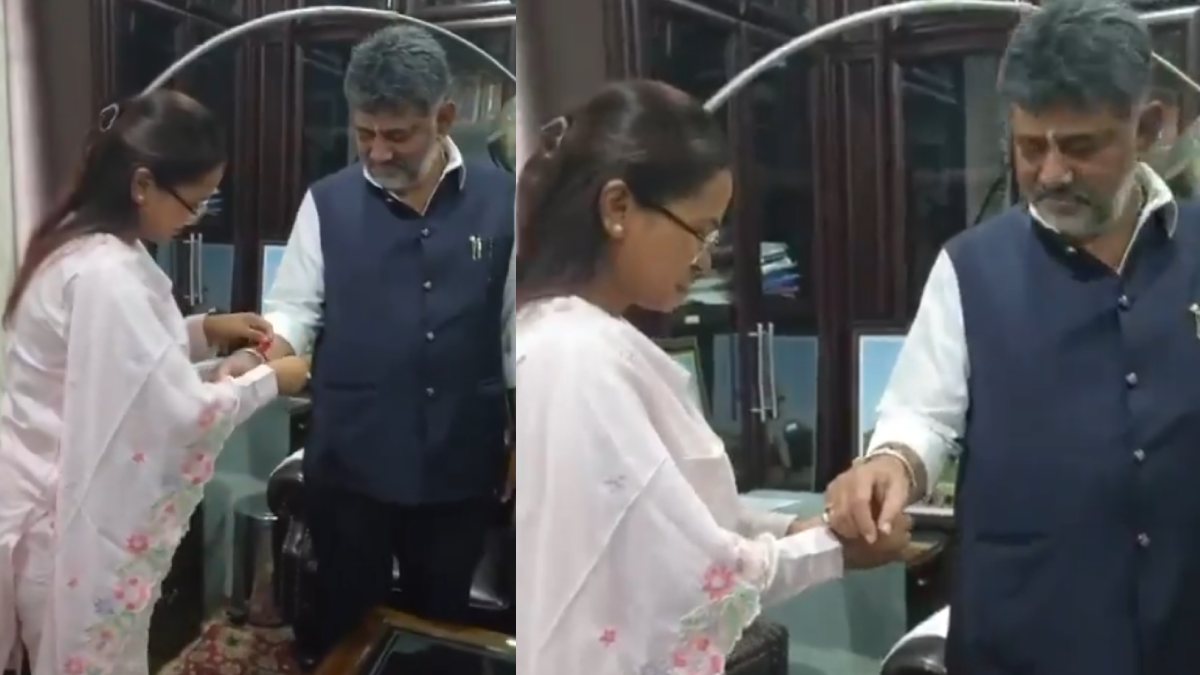 ರಕ್ಷಾ ಬಂಧನದಂದು ಸಿಎಂ ಡಿಕೆ ಶಿವಕುಮಾರ್‌ಗೆ ರಾಖಿ ಕಟ್ಟಿದ ಜಾರ್ಖಂಡ್ ಸಚಿವೆ ಶಿಲ್ಪಿ ನೇಹಾ ತಿರ್ಕಿ!!