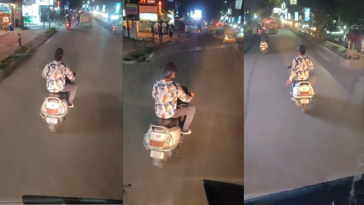 Bengaluru Traffic Complaint: Rider Accused of Dangerously Obstructing Sleeper Bus at Kundalahalli