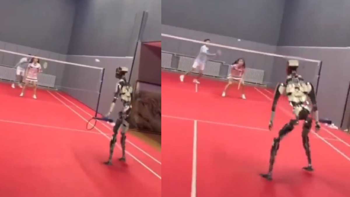 Robot Takes On Two Girls in Badminton ; Is This the Future of Sports?