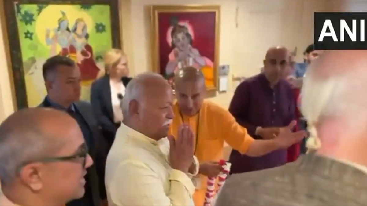 RSS Chief Mohan Bhagwat Visits Historic ISKCON Site in New York, Highlights Message of Unity
